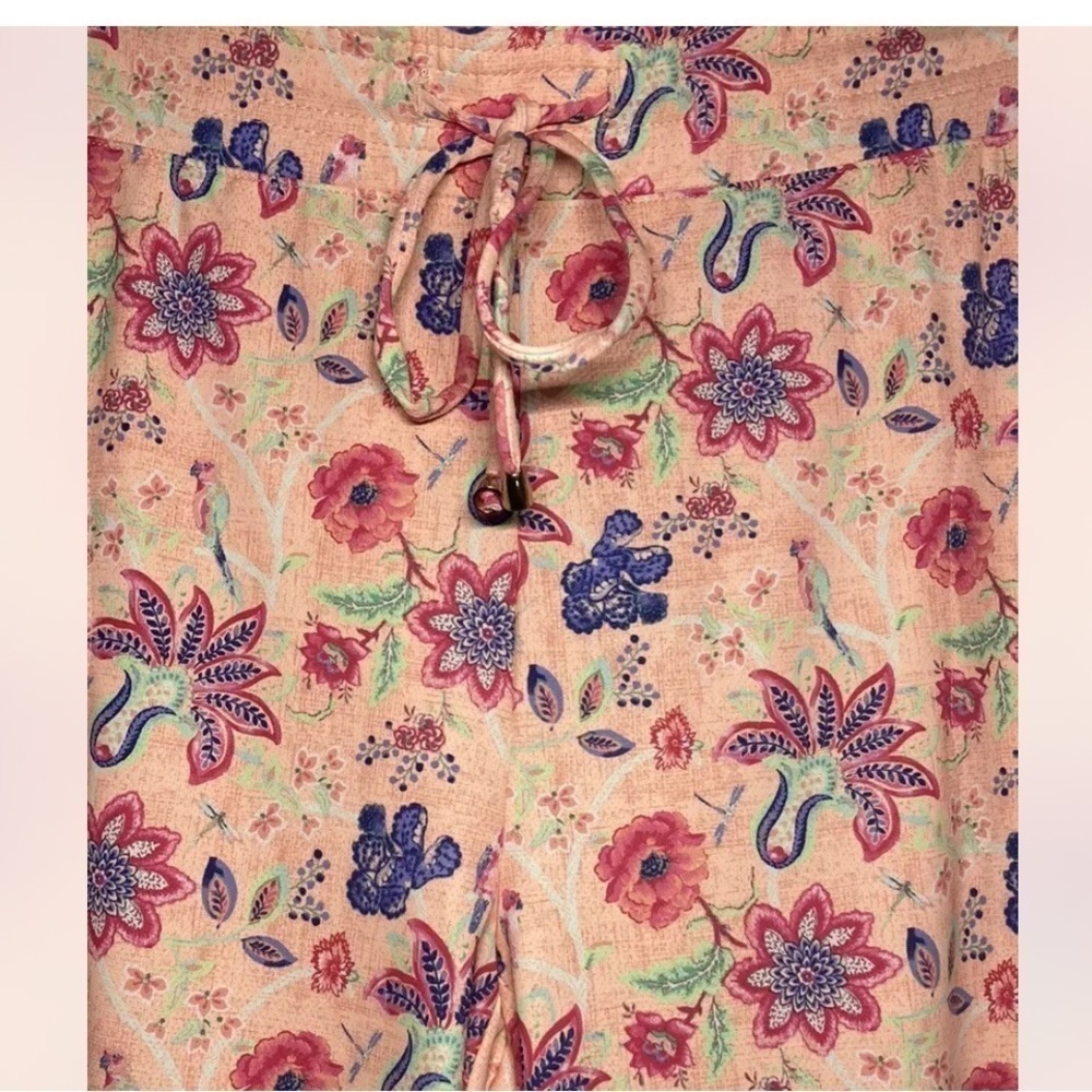 NEW Fairway & Greene Sydnee Lounge Pants Nectarine floral print NWT Size Large - Picture 8 of 15